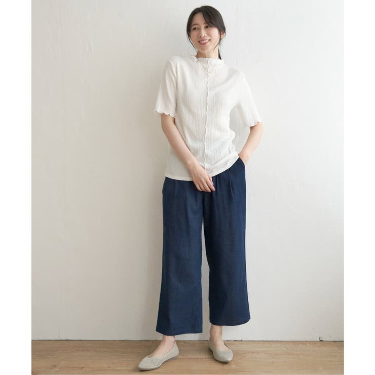 【親子コーデ】襟メロー半袖インナーTシャツ | ikka  | 詳細画像4 