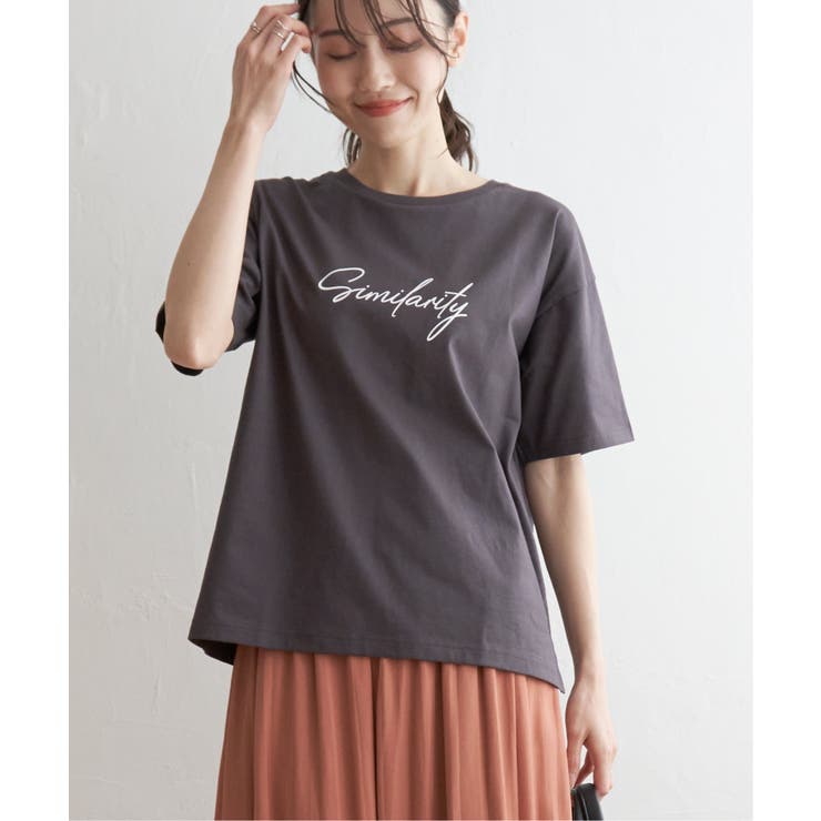 チャコール | ロゴフォトプリントTシャツ | ikka 