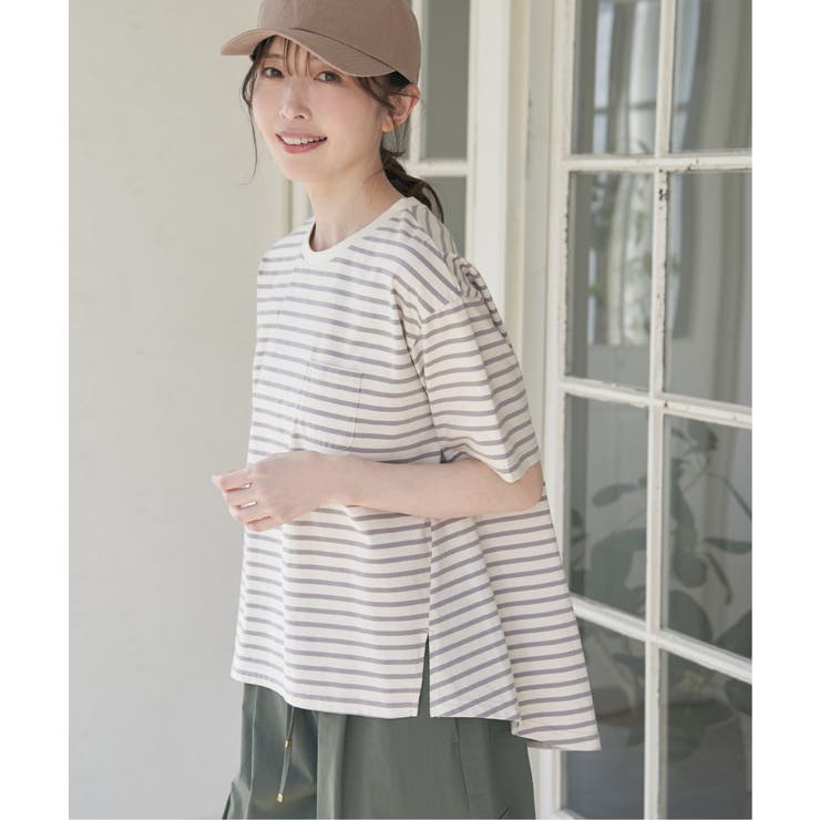 コットンUSA半袖ポケットTシャツ | ikka  | 詳細画像1 