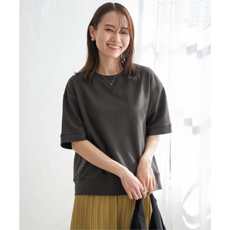 チャコール | コットンUSAミニ裏毛半袖Tシャツ | ikka 