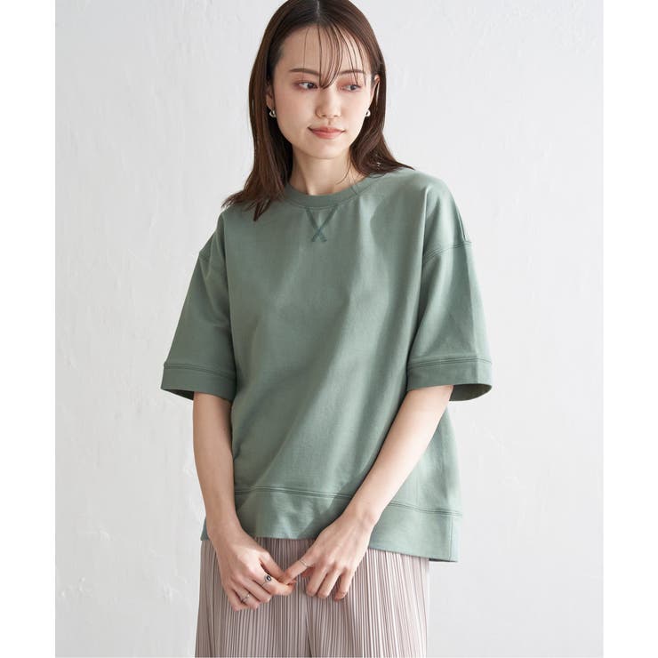 グリーン | コットンUSAミニ裏毛半袖Tシャツ | ikka 