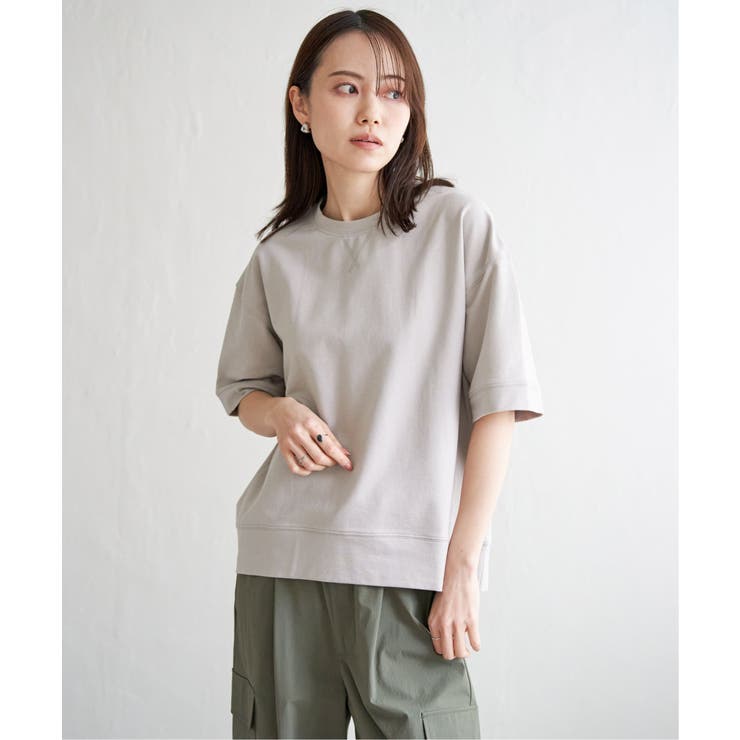 コットンUSAミニ裏毛半袖Tシャツ | ikka  | 詳細画像1 