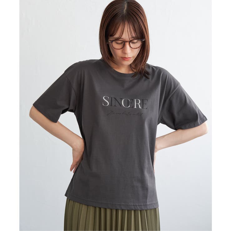 チャコール | ロゴフォトプリントＴ | ikka 