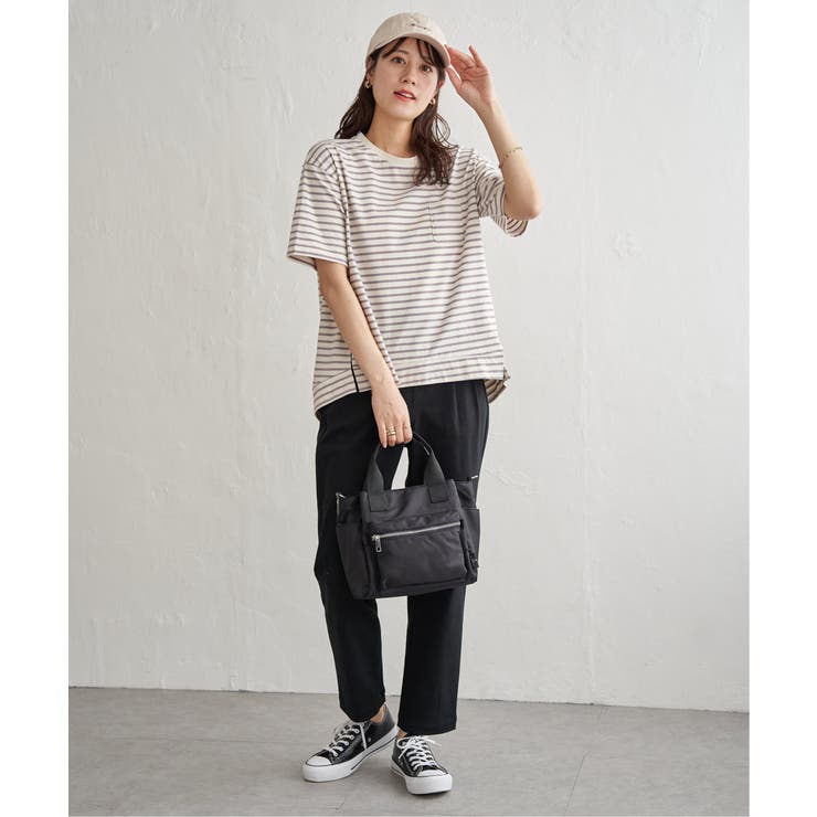 冷感コットン半袖ポケットTシャツ | ikka  | 詳細画像4 