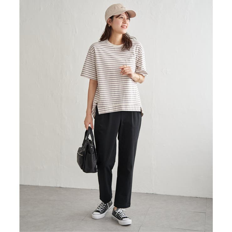 冷感コットン半袖ポケットTシャツ | ikka  | 詳細画像5 