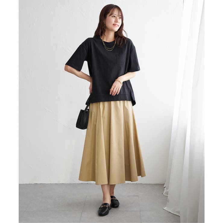 冷感コットン半袖ポケットTシャツ | ikka  | 詳細画像18 