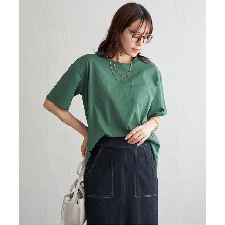 冷感コットン半袖ポケットTシャツ | ikka  | 詳細画像20 