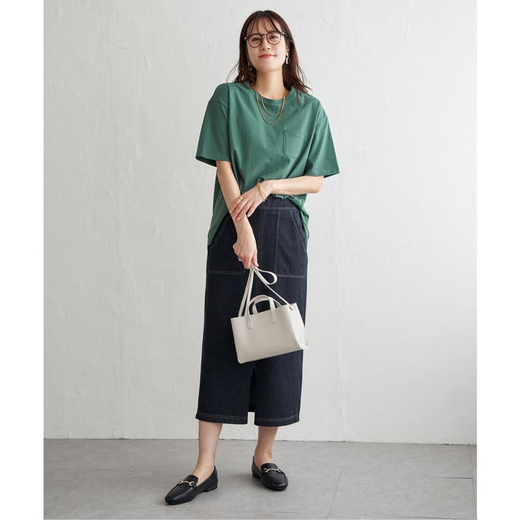 冷感コットン半袖ポケットTシャツ | ikka  | 詳細画像21 