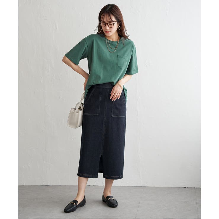 冷感コットン半袖ポケットTシャツ | ikka  | 詳細画像23 