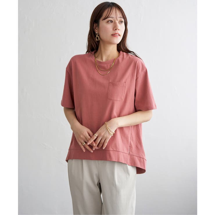 冷感コットン半袖ポケットTシャツ | ikka  | 詳細画像24 