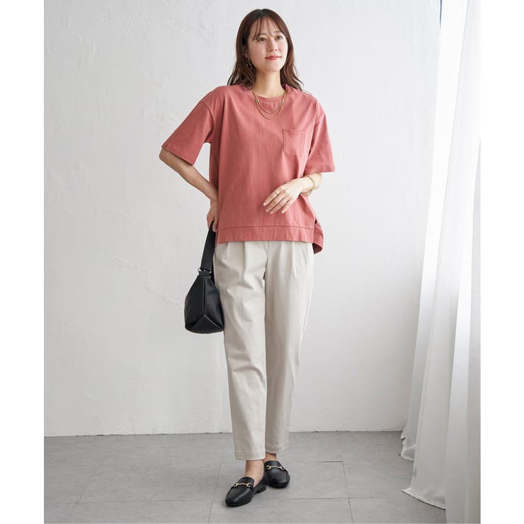 冷感コットン半袖ポケットTシャツ | ikka  | 詳細画像25 
