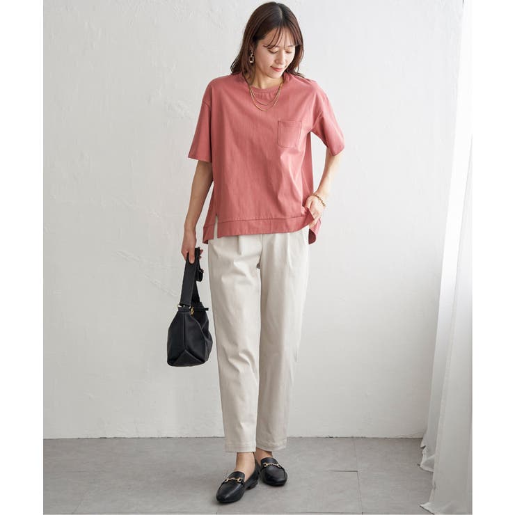 冷感コットン半袖ポケットTシャツ | ikka  | 詳細画像26 