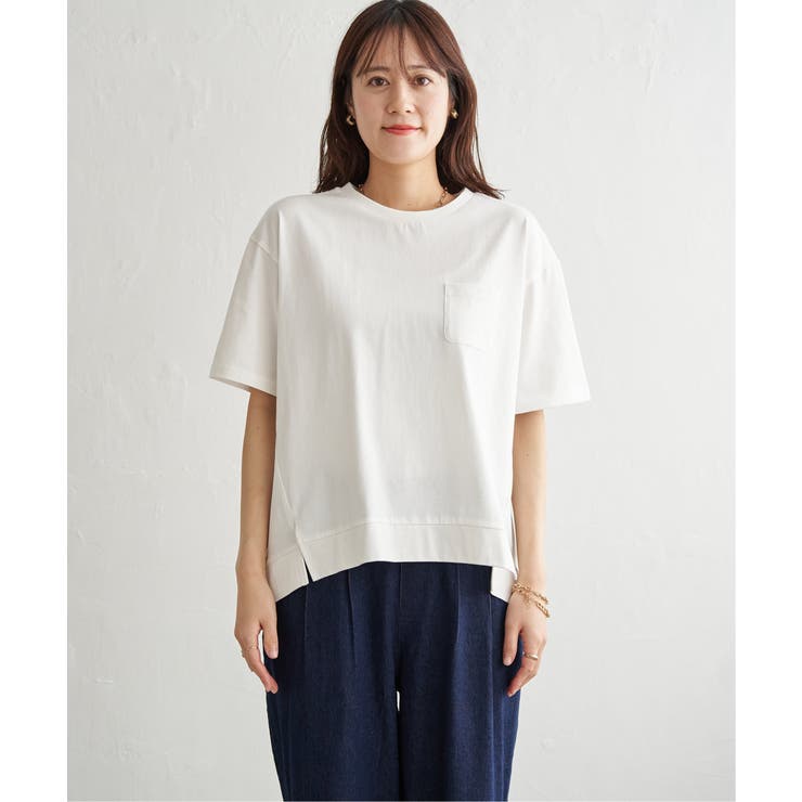 冷感コットン半袖ポケットTシャツ | ikka  | 詳細画像29 