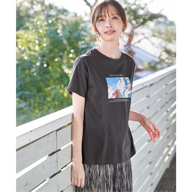 冷感ロゴフォトプリントTシャツ | ikka  | 詳細画像1 