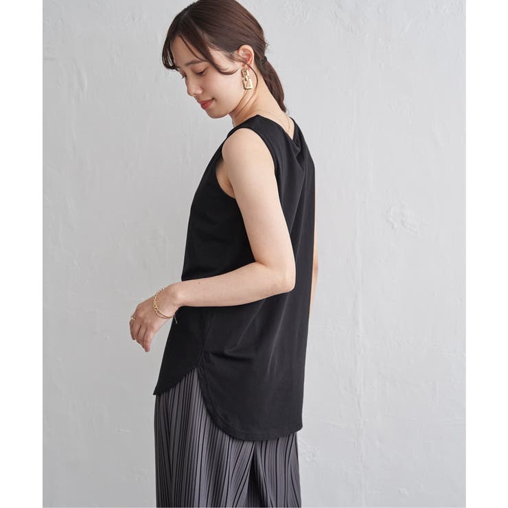 【雑誌InRed6月号掲載】コットンUSA裾ラウンドノースリプルオーバー【接触冷… | ikka  | 詳細画像7 