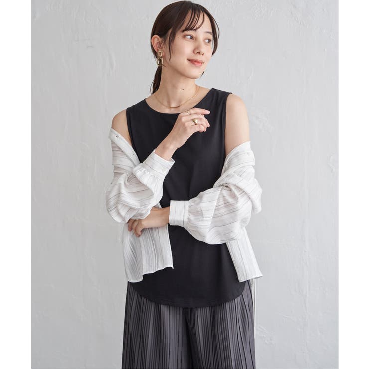 【雑誌InRed6月号掲載】コットンUSA裾ラウンドノースリプルオーバー【接触冷… | ikka  | 詳細画像10 