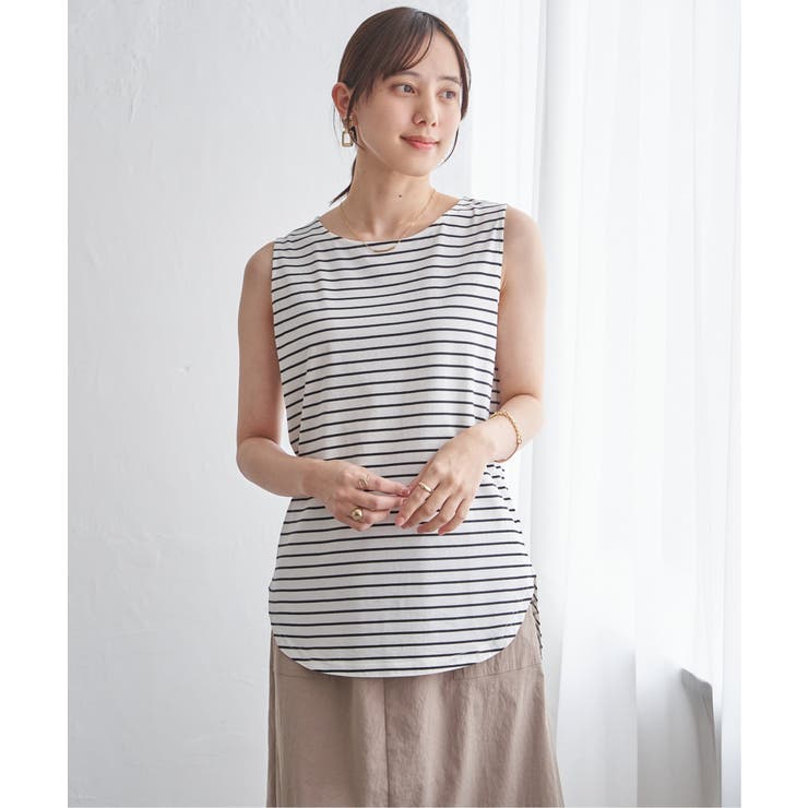 【雑誌InRed6月号掲載】コットンUSA裾ラウンドノースリプルオーバー【接触冷… | ikka  | 詳細画像12 