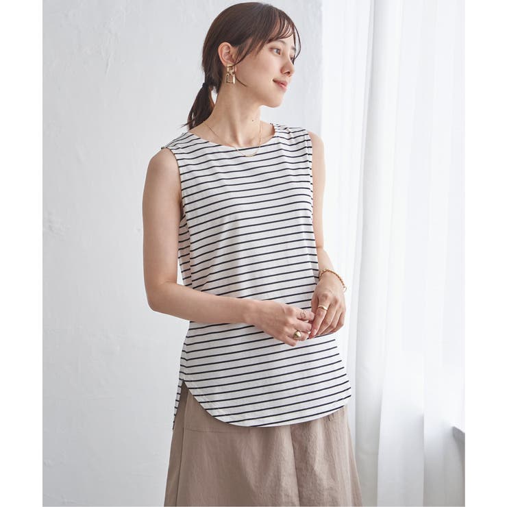 ソノタA | 【雑誌InRed6月号掲載】コットンUSA裾ラウンドノースリプルオーバー【接触冷… | ikka 