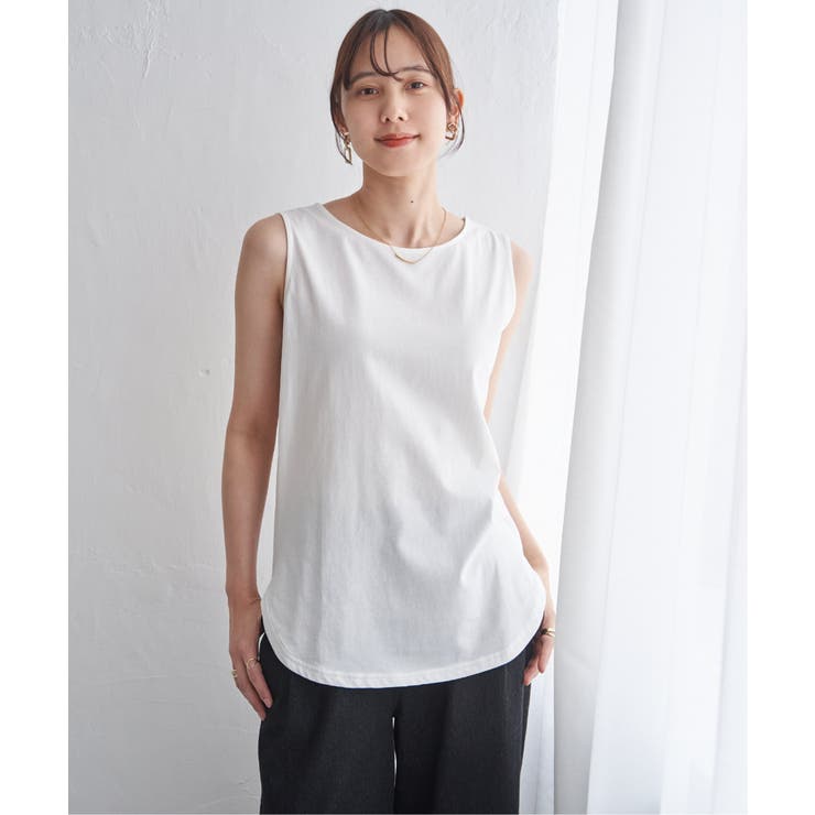 【雑誌InRed6月号掲載】コットンUSA裾ラウンドノースリプルオーバー【接触冷… | ikka  | 詳細画像1 