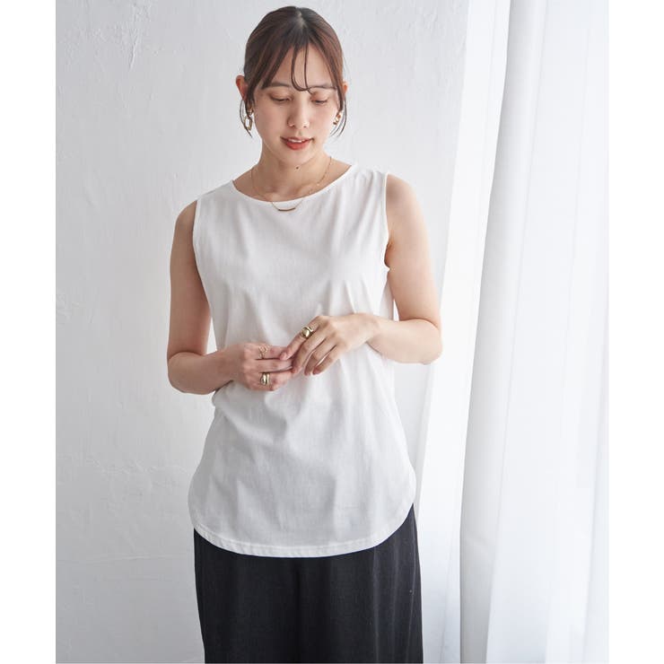 【雑誌InRed6月号掲載】コットンUSA裾ラウンドノースリプルオーバー【接触冷… | ikka  | 詳細画像3 