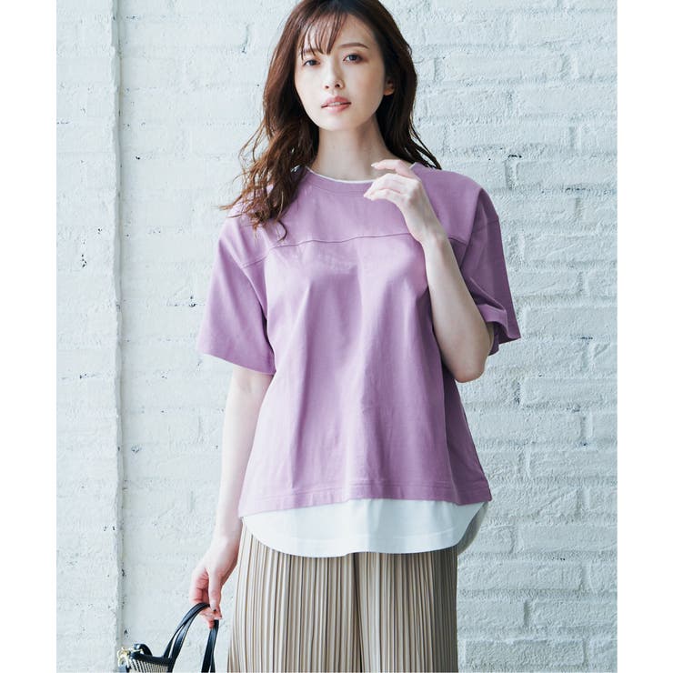 コットンUSA裾レイヤードTシャツ[品番：IKAW0016493]｜ikka （イッカ）のレディースファッション通販｜SHOPLIST（ショップリスト）