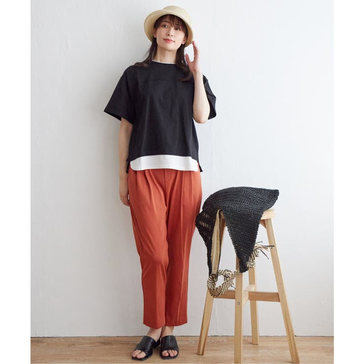 コットンUSA裾レイヤードTシャツ | ikka  | 詳細画像5 