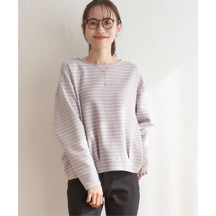 ベージュ | リップル裾タックプルオーバー | ikka 