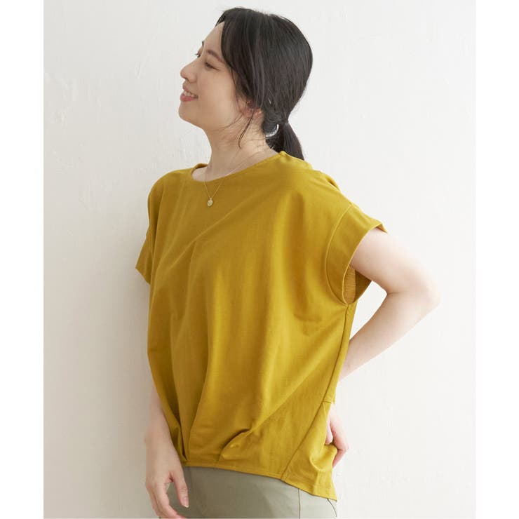 マスタード | 鹿の子前身タックプルオーバー | ikka 