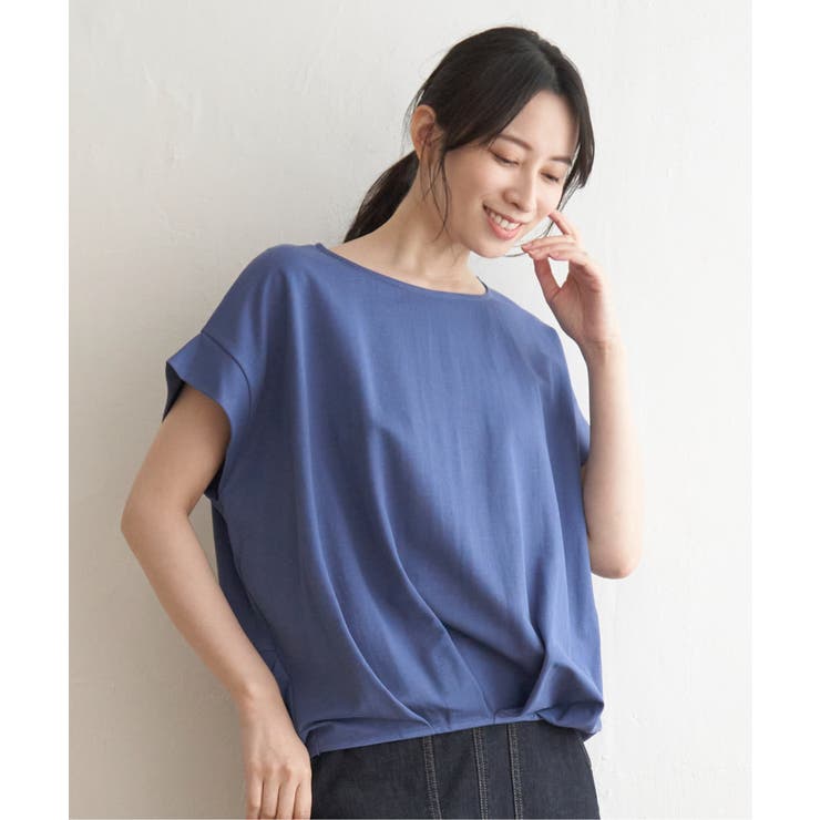 ブルー | 鹿の子前身タックプルオーバー | ikka 