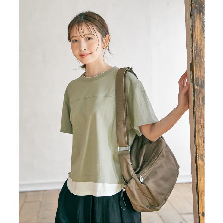 コットンUSA裾レイヤードTシャツ | ikka  | 詳細画像4 