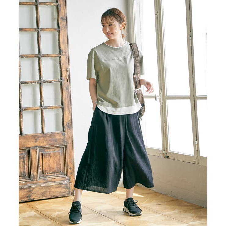 コットンUSA裾レイヤードTシャツ | ikka  | 詳細画像6 