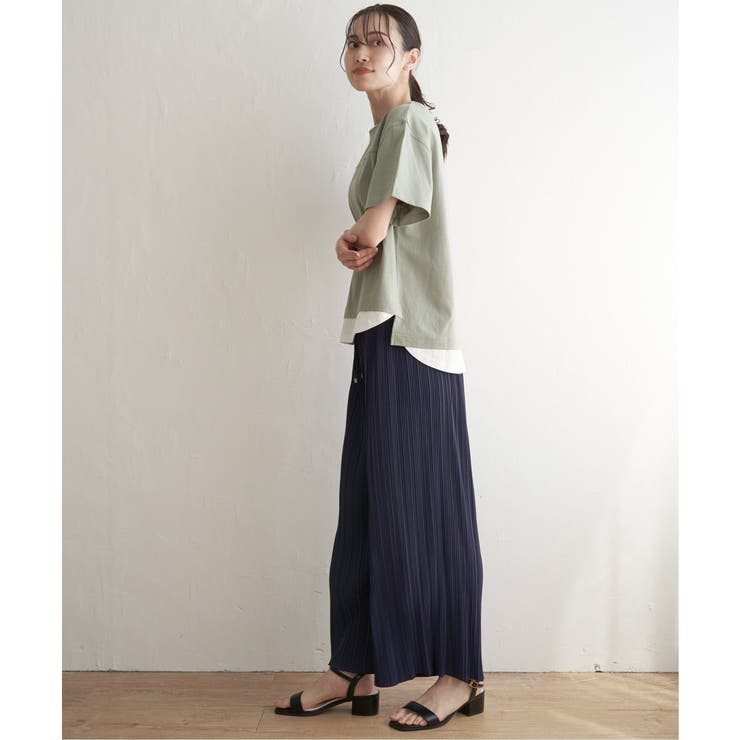 コットンUSA裾レイヤードTシャツ | ikka  | 詳細画像10 