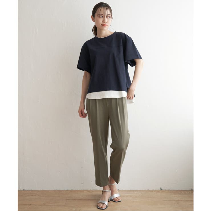 コットンUSA裾レイヤードTシャツ | ikka  | 詳細画像15 