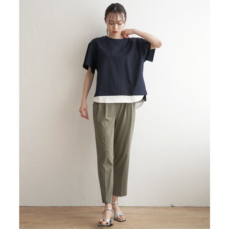 コットンUSA裾レイヤードTシャツ | ikka  | 詳細画像16 