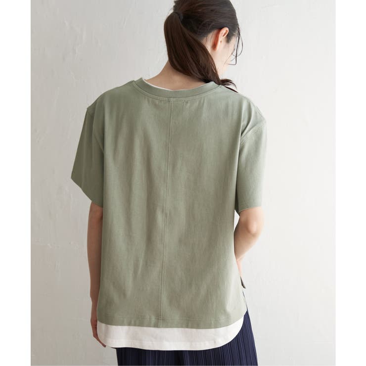 コットンUSA裾レイヤードTシャツ | ikka  | 詳細画像22 