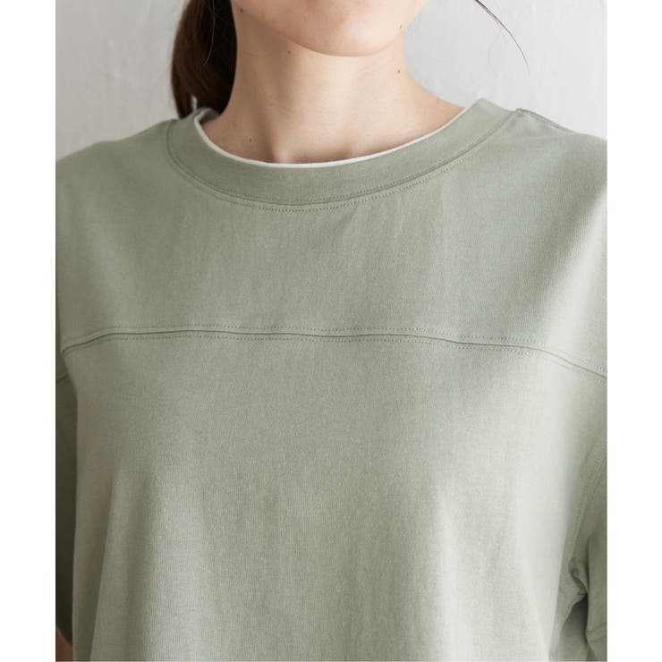 コットンUSA裾レイヤードTシャツ | ikka  | 詳細画像24 