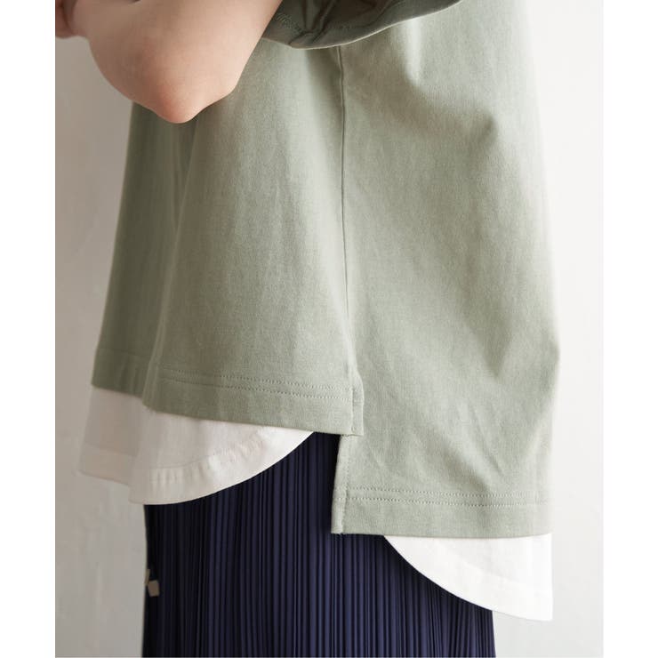 コットンUSA裾レイヤードTシャツ | ikka  | 詳細画像26 