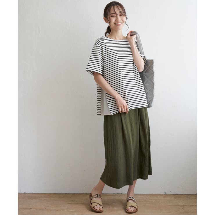 冷感サイド切替ボーダープルオーバー | ikka  | 詳細画像6 