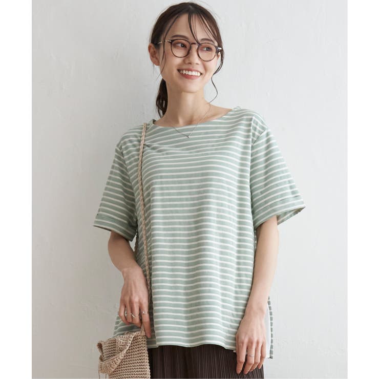 冷感サイド切替ボーダープルオーバー | ikka  | 詳細画像8 