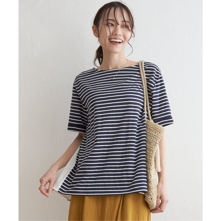 冷感サイド切替ボーダープルオーバー | ikka  | 詳細画像11 