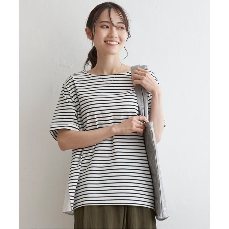 冷感サイド切替ボーダープルオーバー | ikka  | 詳細画像5 