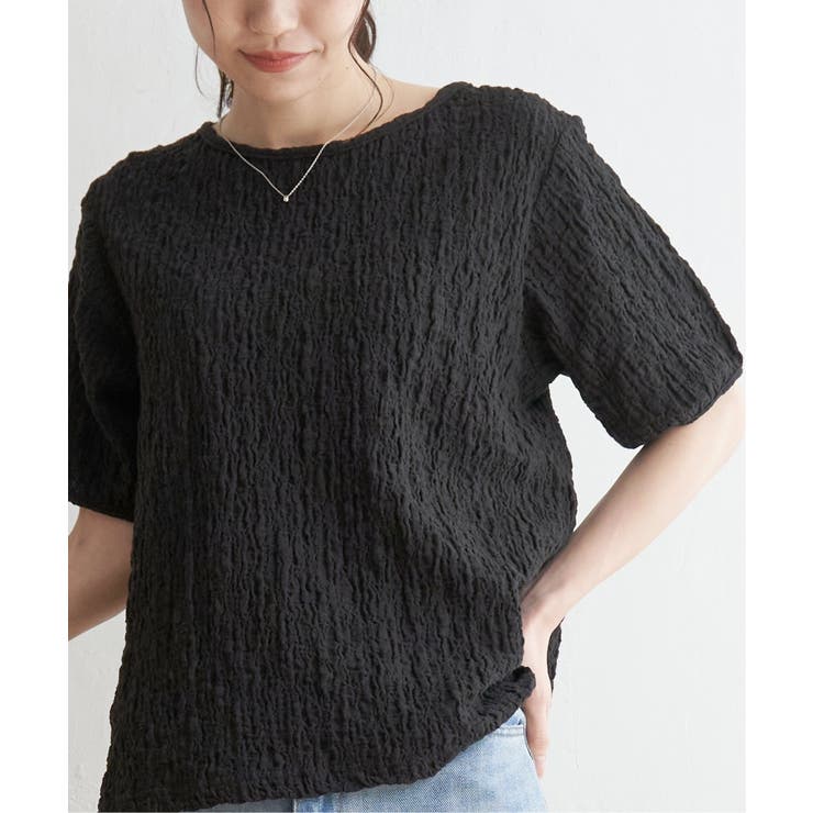 ベージュ1 | フクレ半袖プルオーバー | ikka 