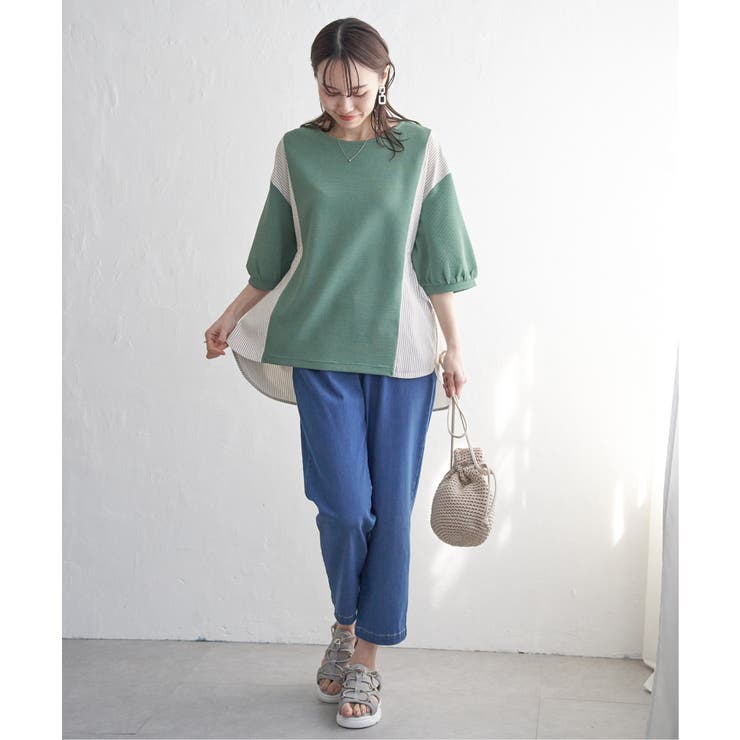 異素材切り替えサイドリボンプルオーバー | ikka  | 詳細画像8 