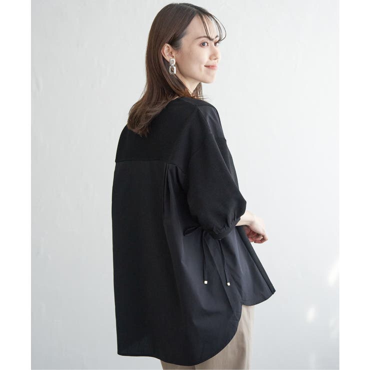 異素材切り替えサイドリボンプルオーバー | ikka  | 詳細画像9 