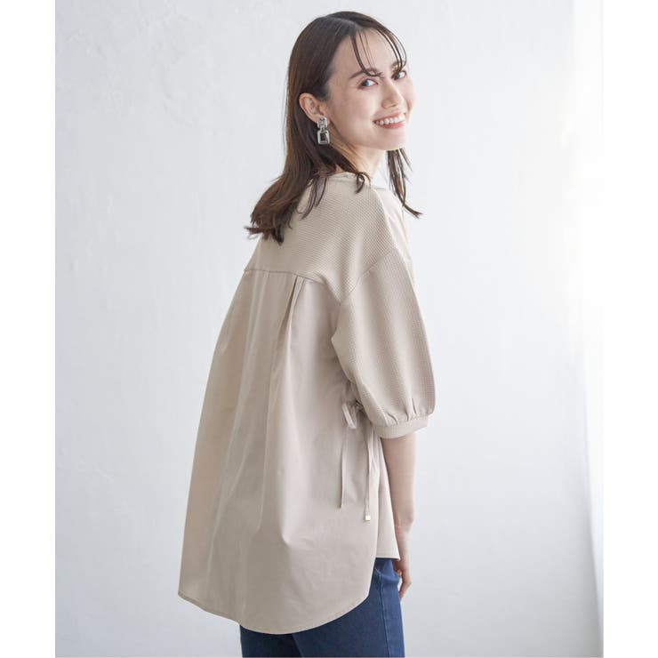 異素材切り替えサイドリボンプルオーバー | ikka  | 詳細画像17 