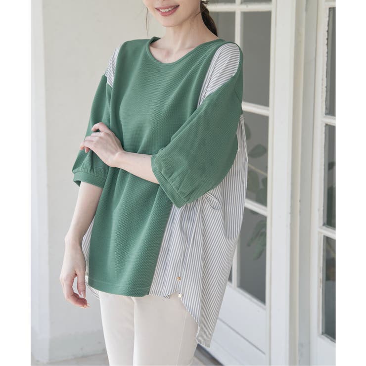 異素材切り替えサイドリボンプルオーバー | ikka  | 詳細画像2 