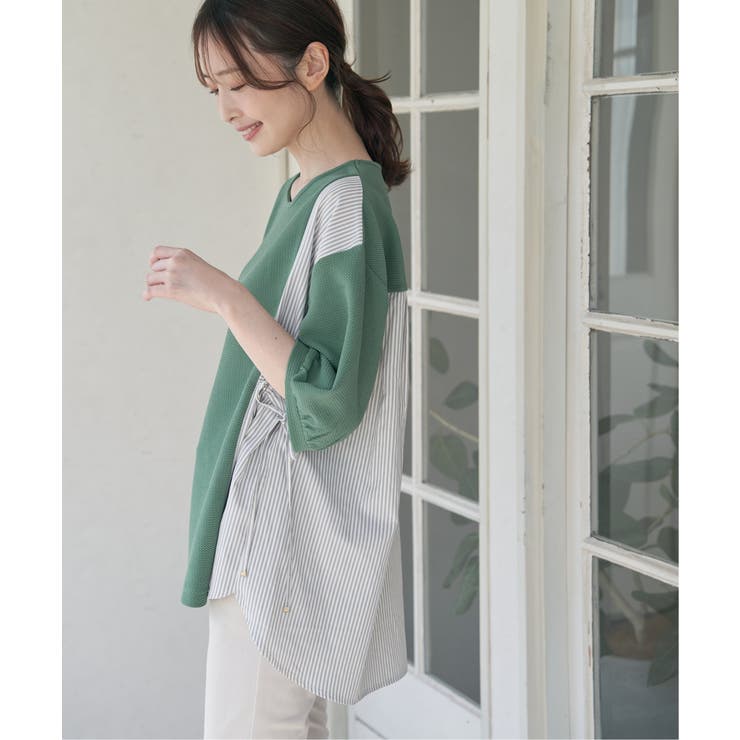 異素材切り替えサイドリボンプルオーバー | ikka  | 詳細画像3 