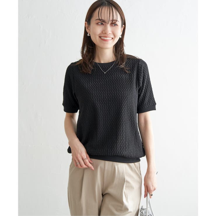 ブラック | 幾何学ジャガードプルオーバー | ikka 