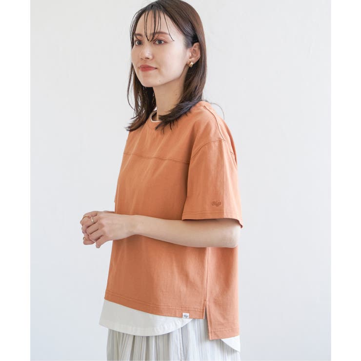 コットンUSA袖刺繍レイヤーTシャツ | ikka  | 詳細画像20 