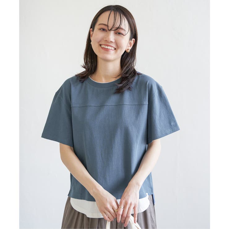 コットンUSA袖刺繍レイヤーTシャツ | ikka  | 詳細画像22 